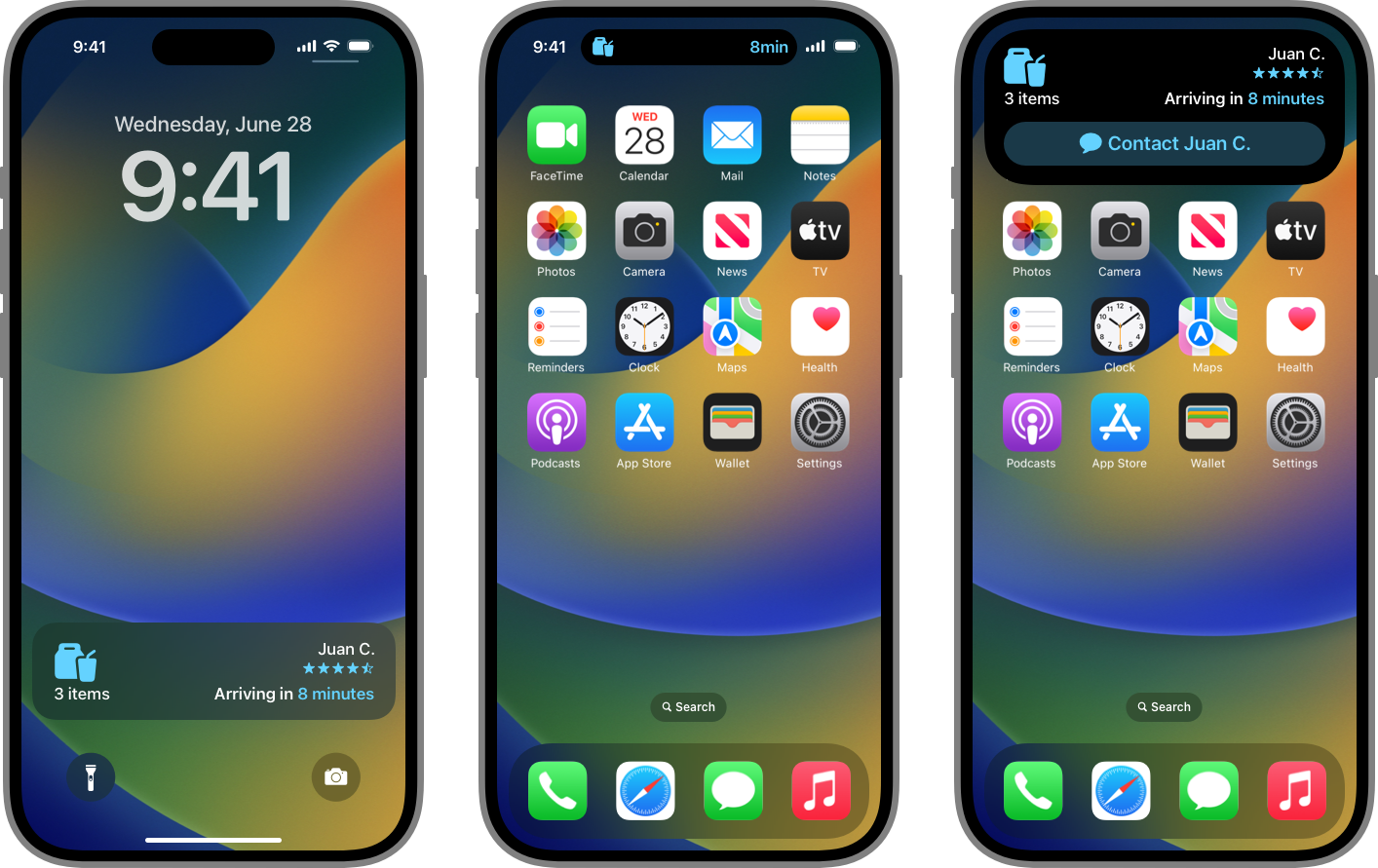 Live Activity interface phone preview